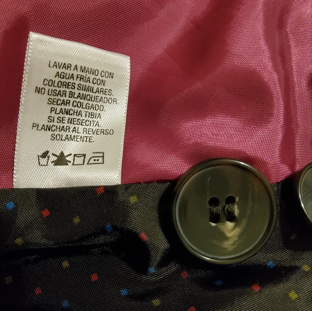 Covington Magenta Velvet Long Sleeve Jacket With 4 Pockets Size M/M (10-12) - Picture 8 of 9